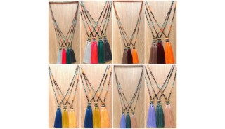 tassels necklace beads black larva stone fashion accessories wholesale price